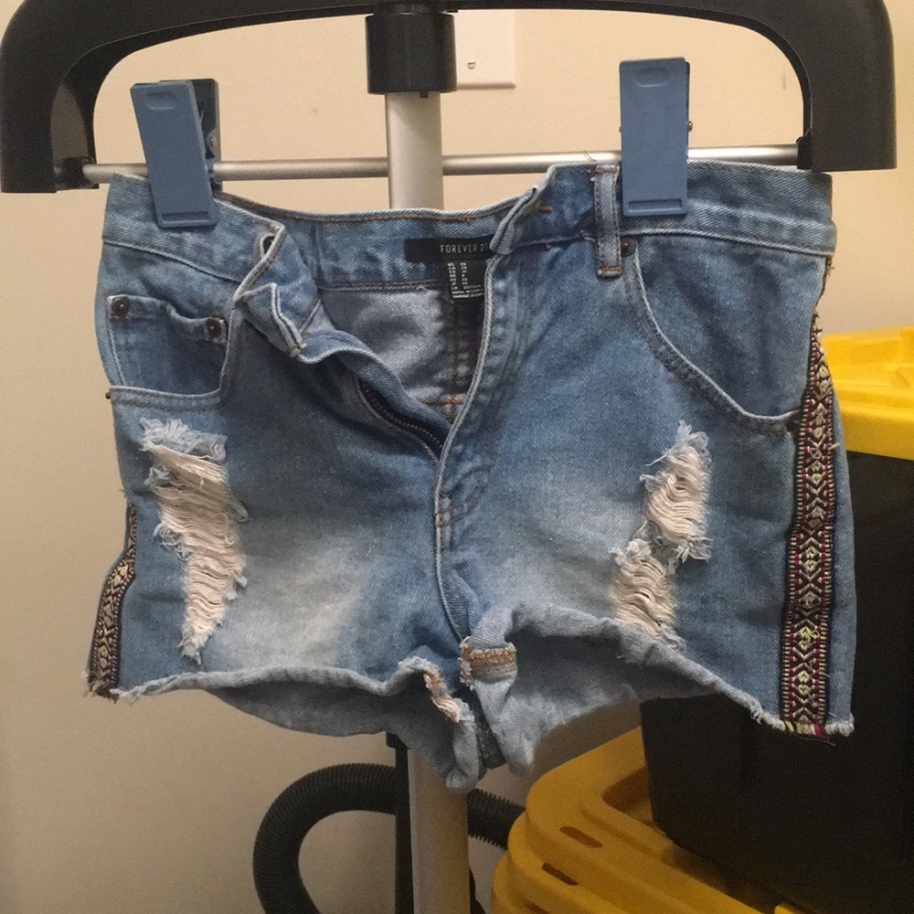 Forever 21 Jeans Shorts with Colorful Stripes